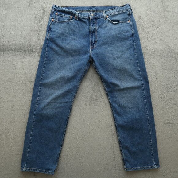Levi's 505 Jeans Mens Size 38x30 Blue Regular Straight Stretch Denim Pants - Picture 1 of 16